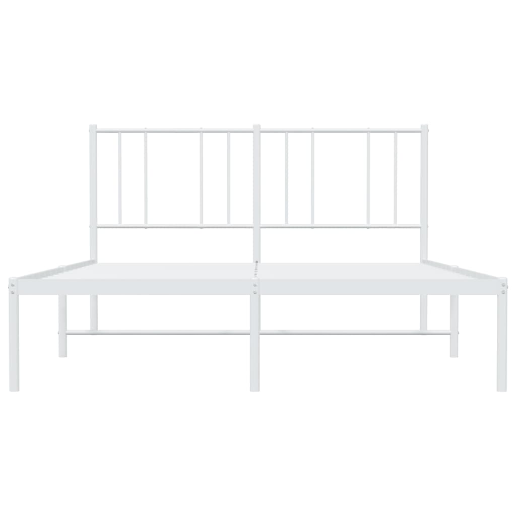 sengeramme med sengegavl 140x190 cm metal hvid