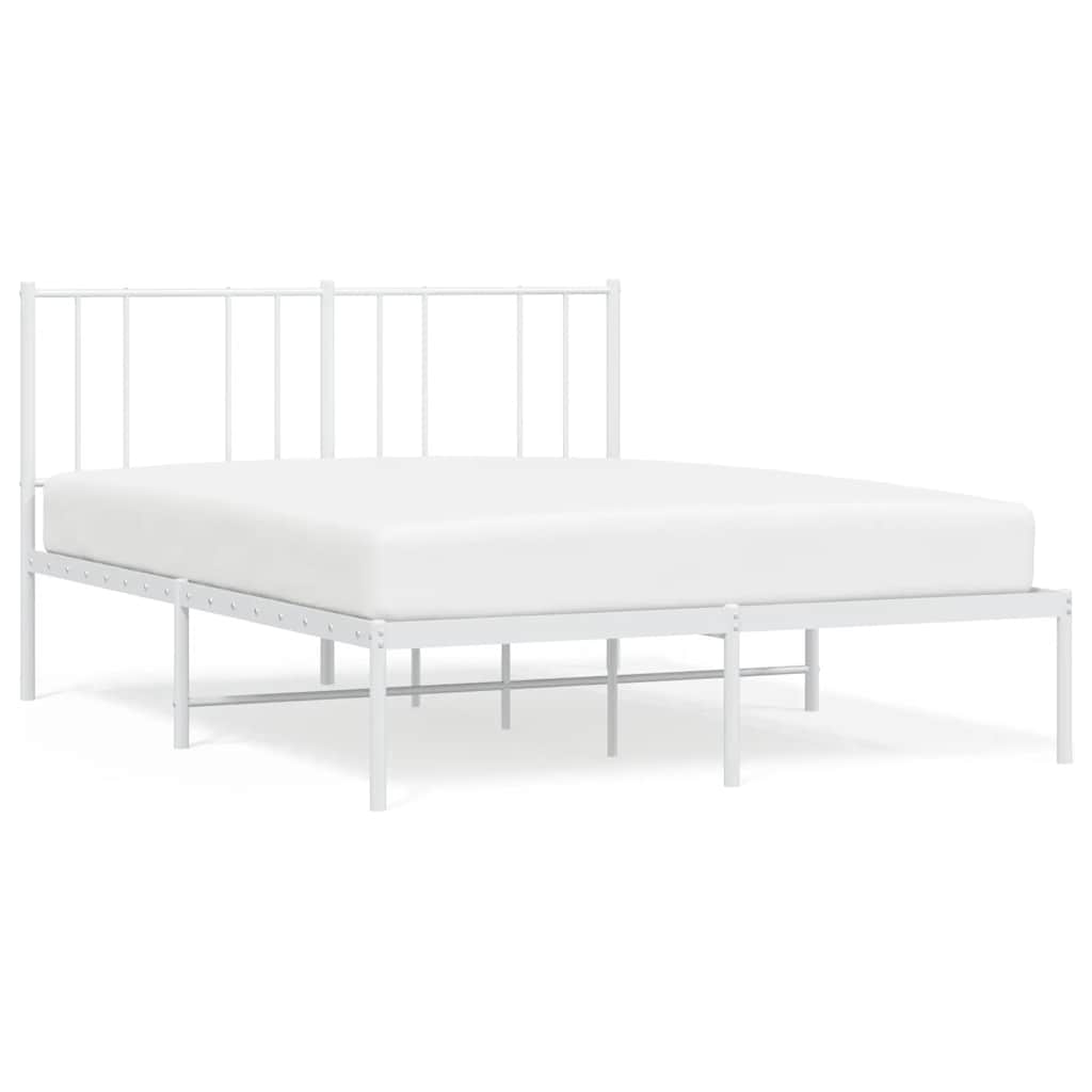 sengeramme med sengegavl 140x200 cm metal hvid