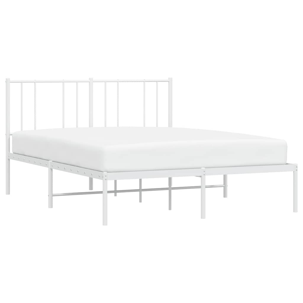 sengeramme med sengegavl 140x200 cm metal hvid