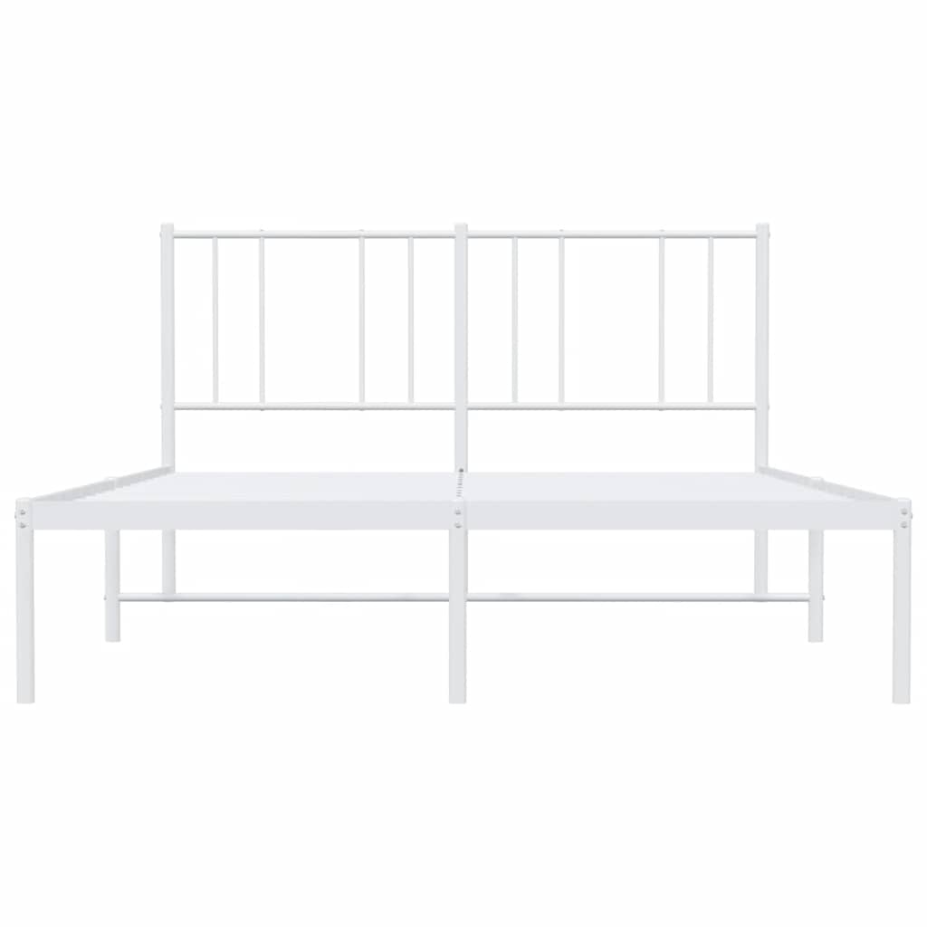 sengeramme med sengegavl 140x200 cm metal hvid