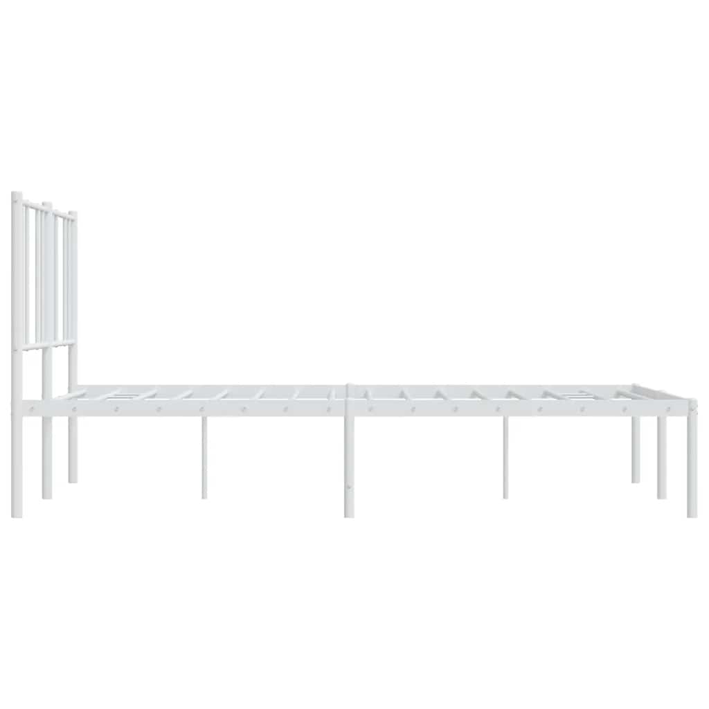 sengeramme med sengegavl 140x200 cm metal hvid