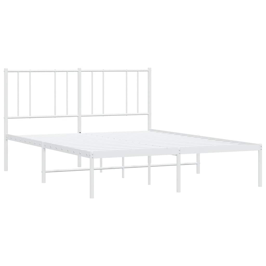 sengeramme med sengegavl 150x200 cm metal hvid