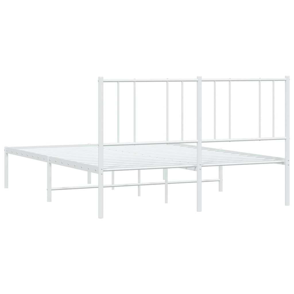 sengeramme med sengegavl 150x200 cm metal hvid