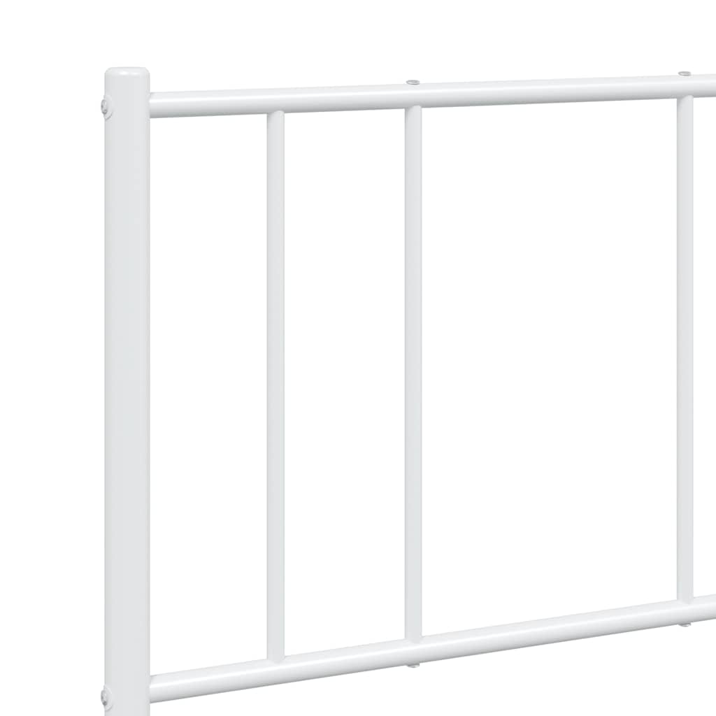 sengeramme med sengegavl 150x200 cm metal hvid