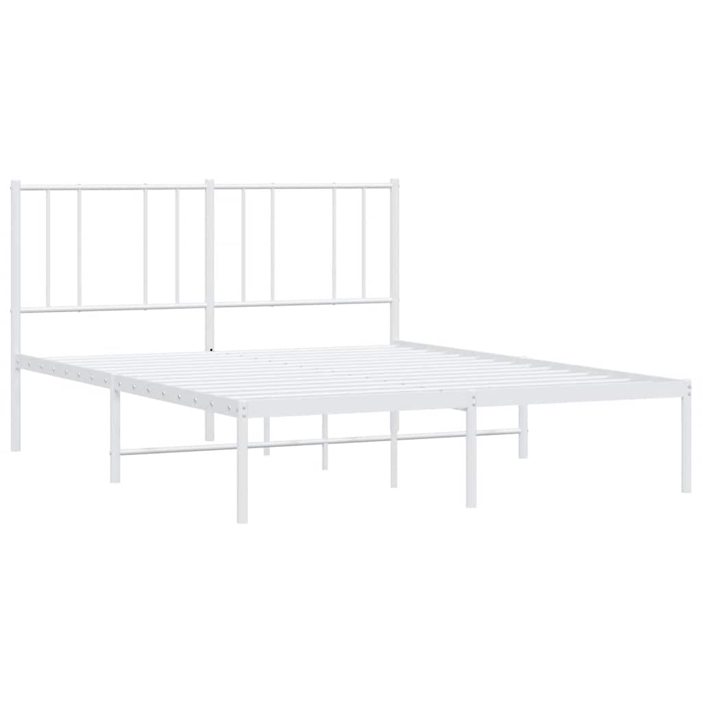 sengeramme med sengegavl 160x200 cm metal hvid