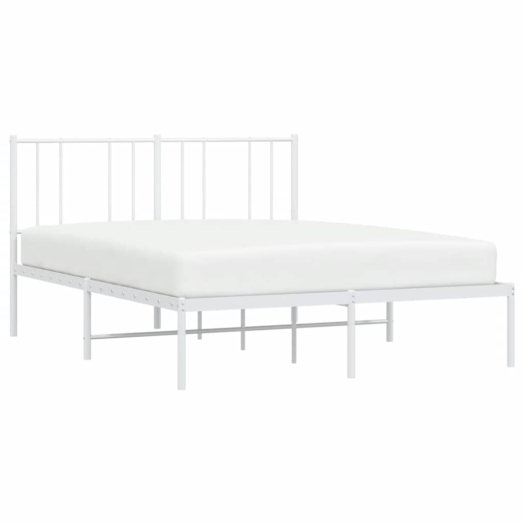 sengeramme med sengegavl 160x200 cm metal hvid