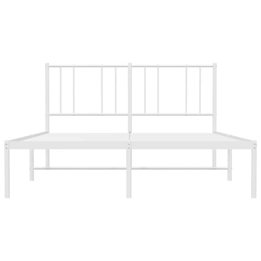 sengeramme med sengegavl 160x200 cm metal hvid