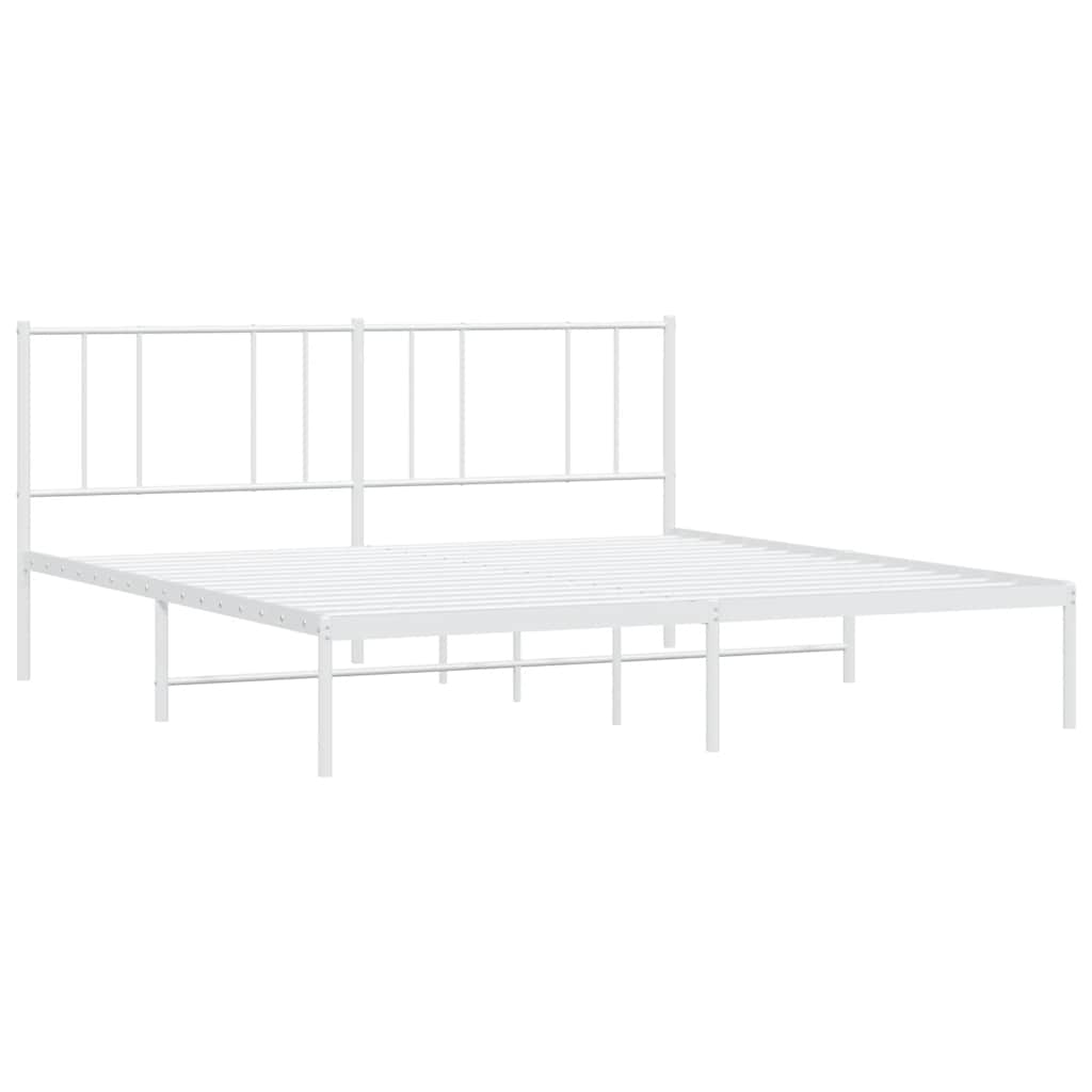 sengeramme med sengegavl 180x200 cm metal hvid
