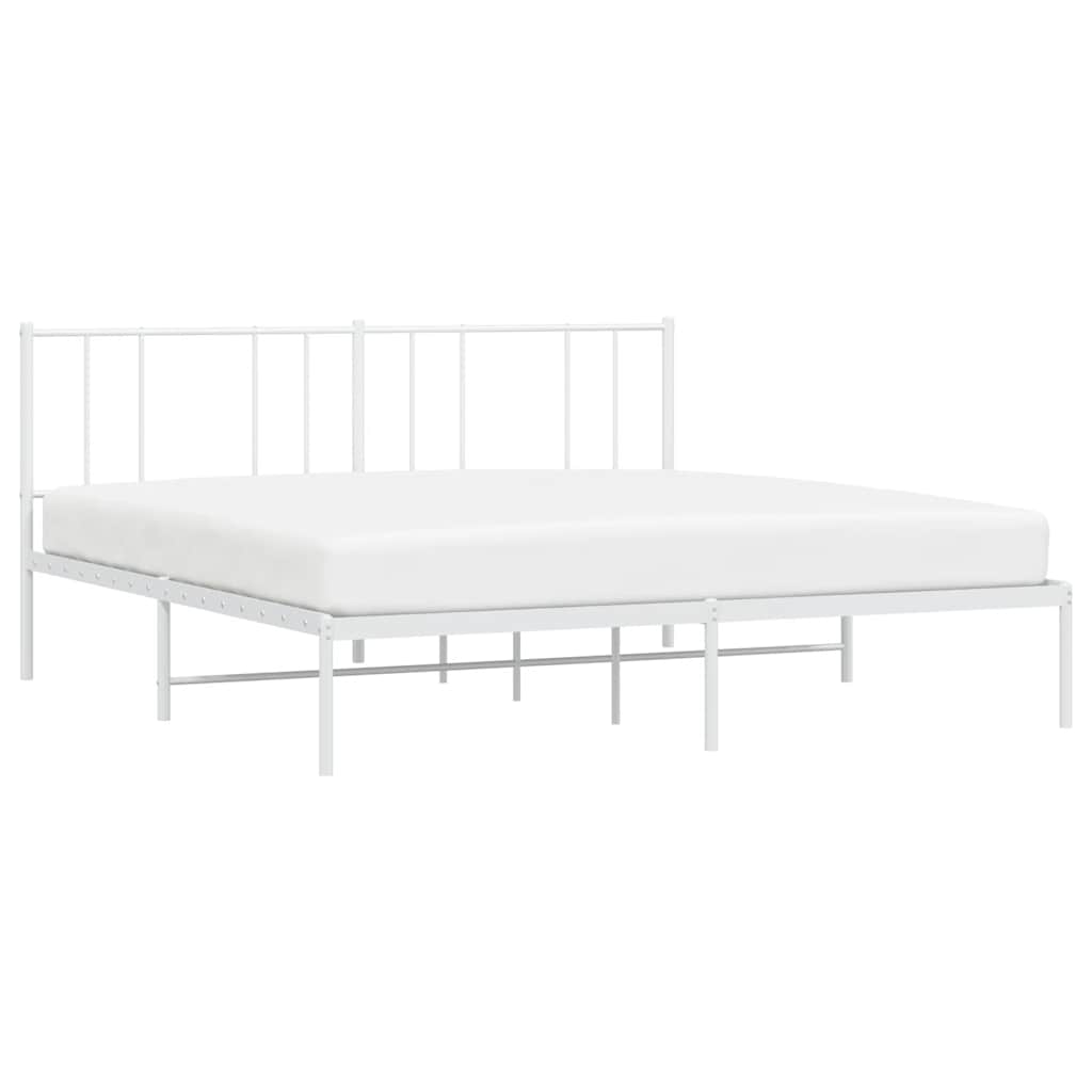 sengeramme med sengegavl 180x200 cm metal hvid