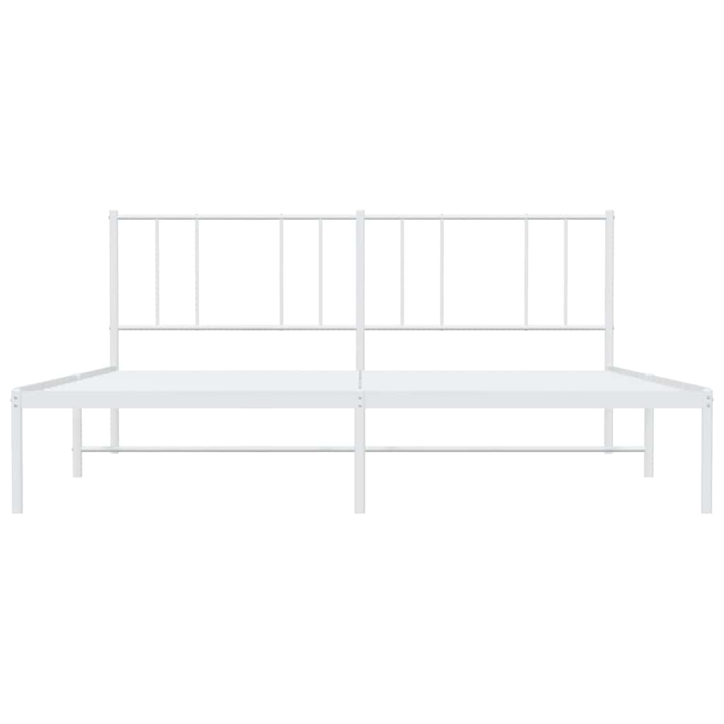 sengeramme med sengegavl 180x200 cm metal hvid