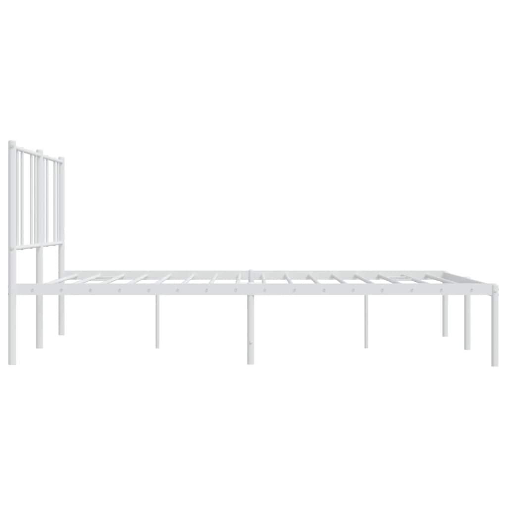 sengeramme med sengegavl 180x200 cm metal hvid
