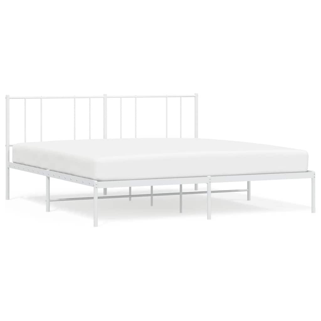 sengeramme med sengegavl 183x213 cm metal hvid