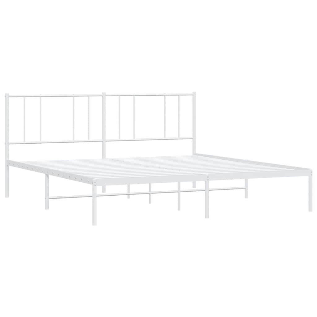 sengeramme med sengegavl 183x213 cm metal hvid