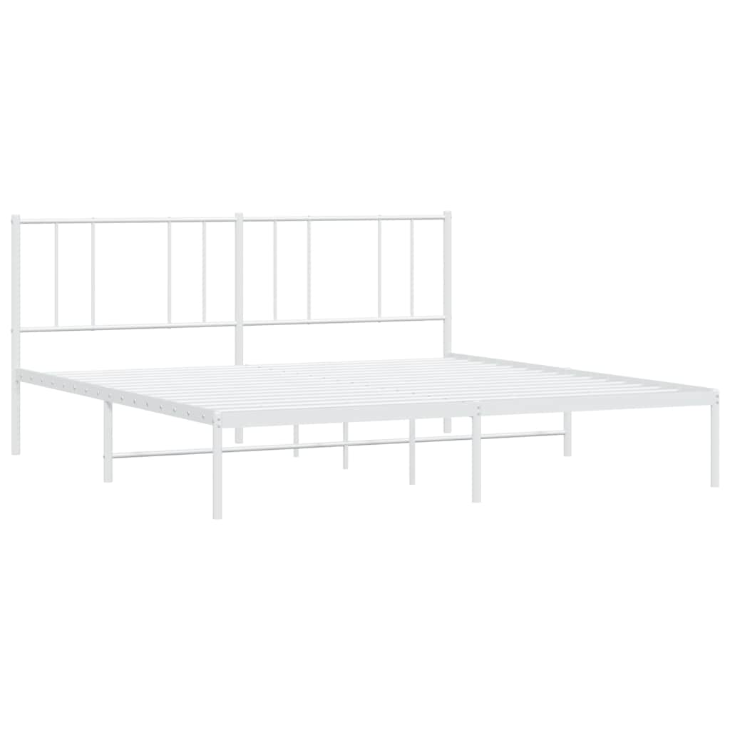 sengeramme med sengegavl 193x203 cm metal hvid
