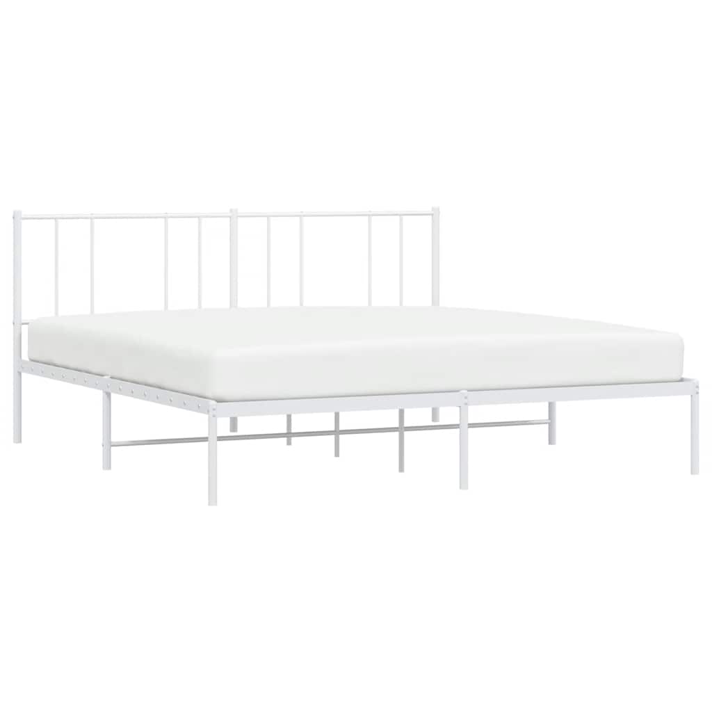 sengeramme med sengegavl 193x203 cm metal hvid