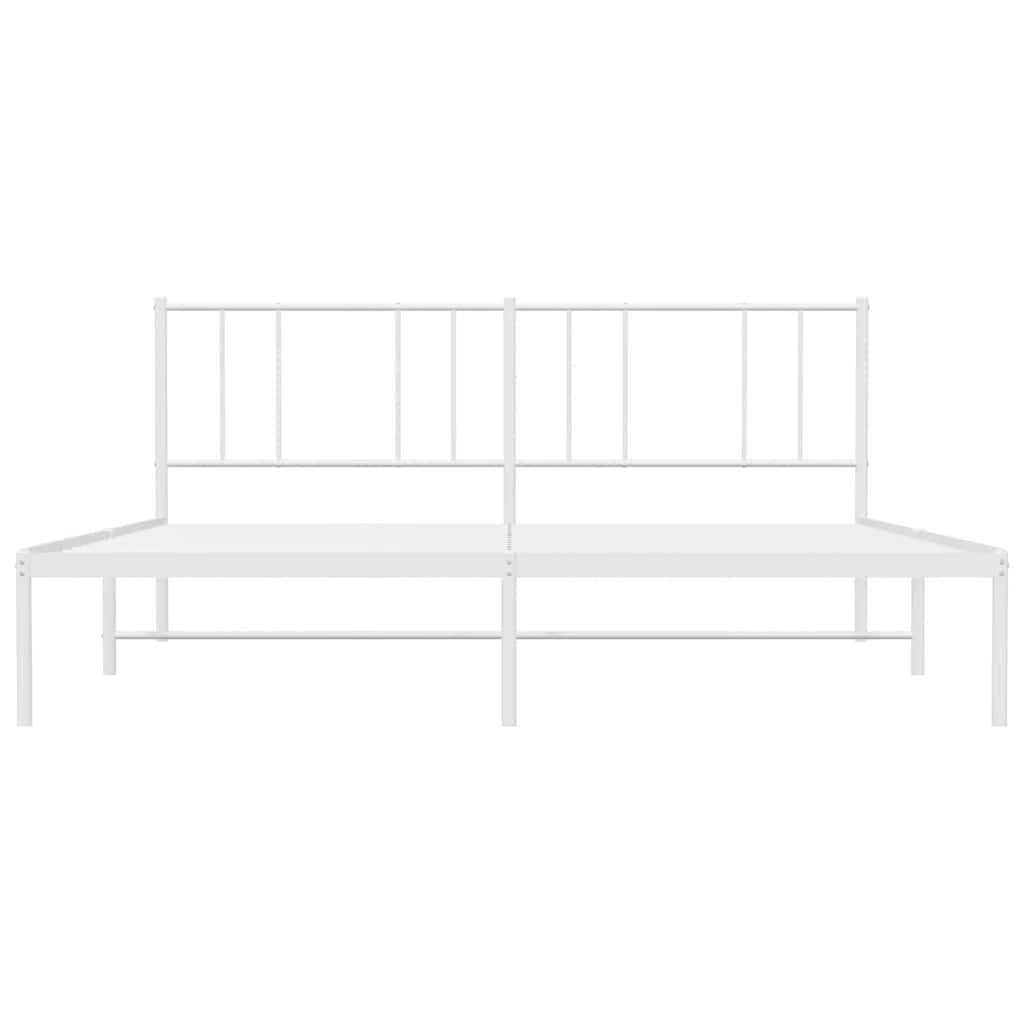 sengeramme med sengegavl 193x203 cm metal hvid