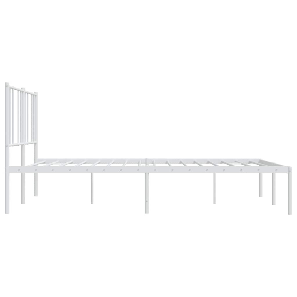 sengeramme med sengegavl 193x203 cm metal hvid