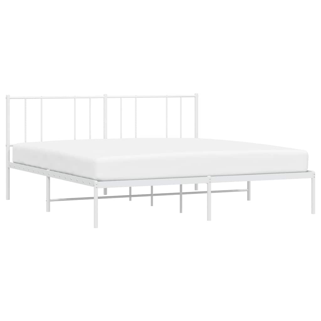 sengeramme med sengegavl 200x200 cm metal hvid