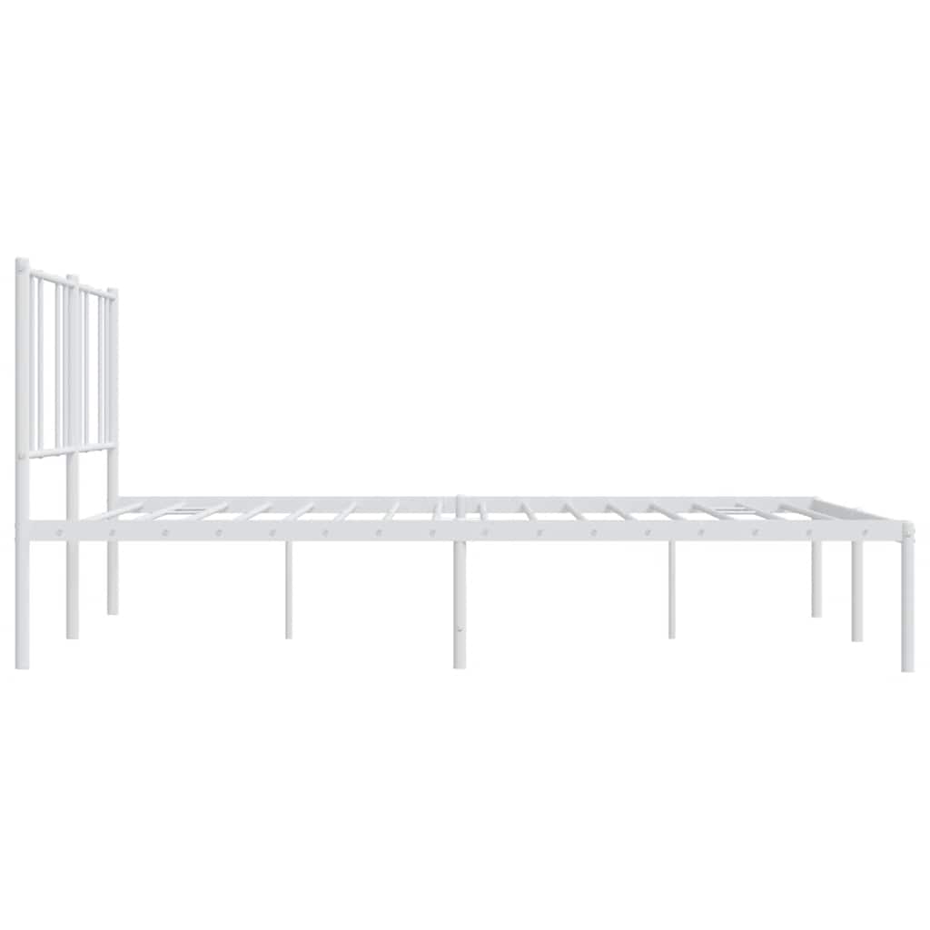 sengeramme med sengegavl 200x200 cm metal hvid