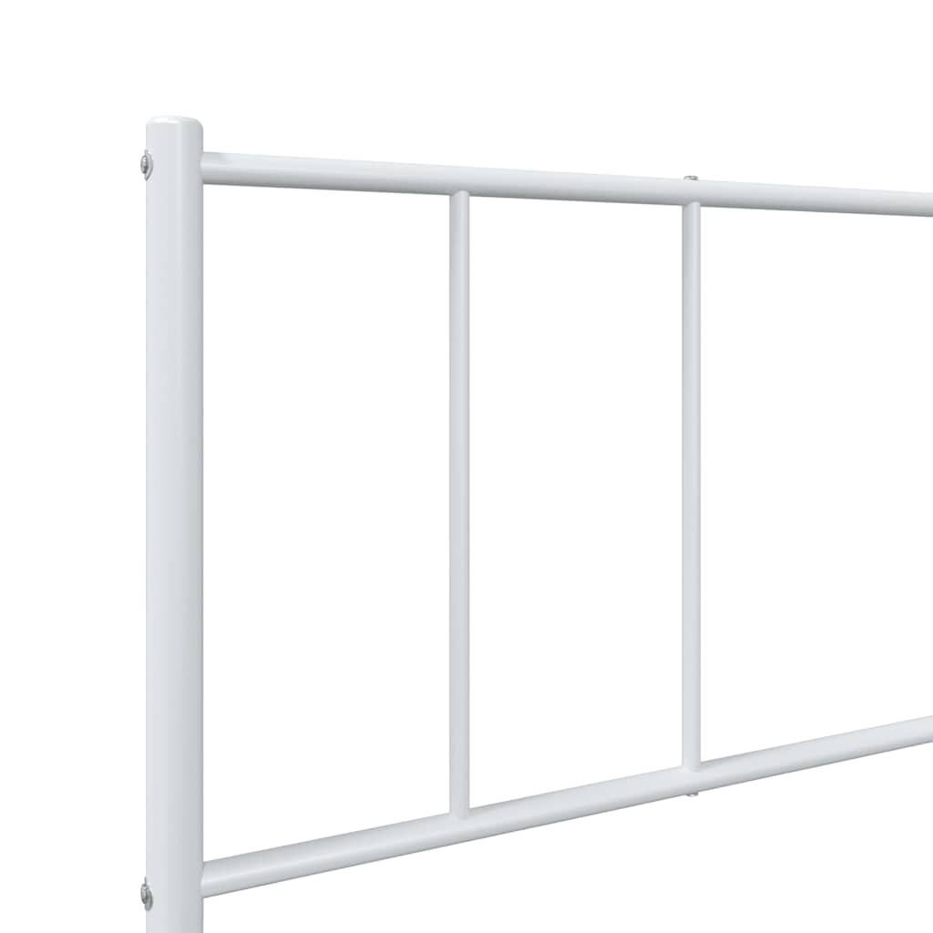 sengeramme med sengegavl og fodgærde 90x200 cm metal hvid