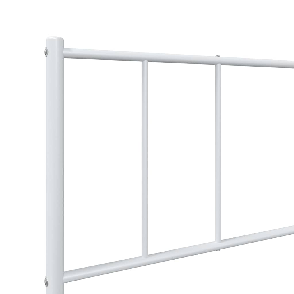 sengeramme med sengegavl og fodgærde 100x190 cm metal hvid