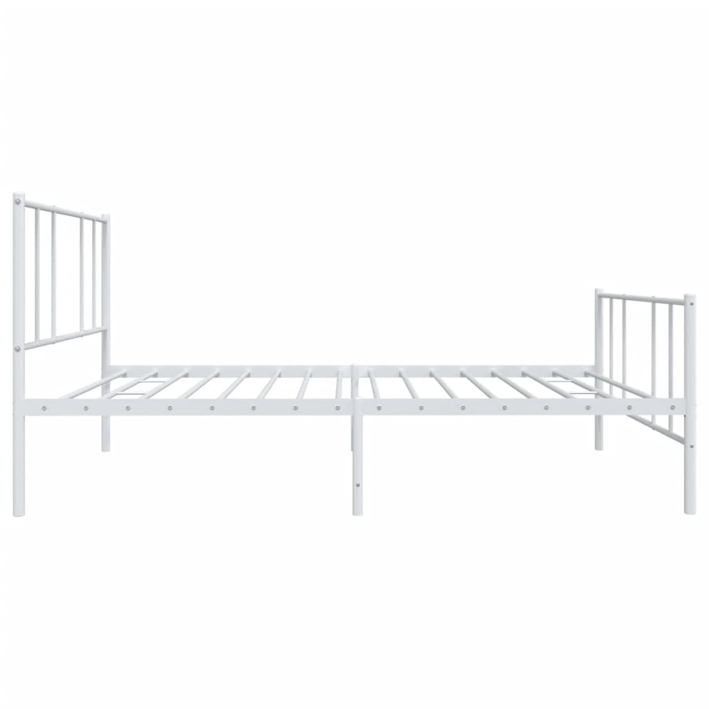 sengeramme med sengegavl og fodgærde 107x203 cm metal hvid