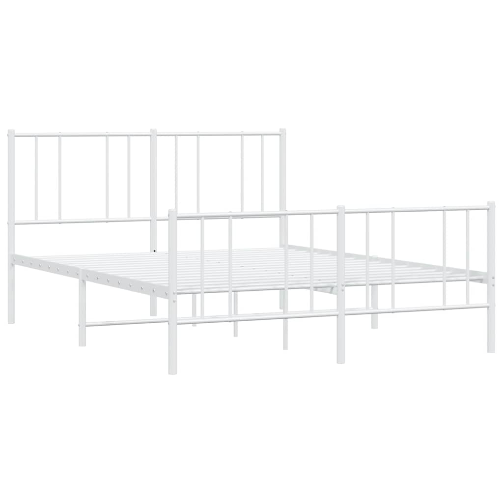 sengeramme med sengegavl og fodgærde 120x190 cm metal hvid
