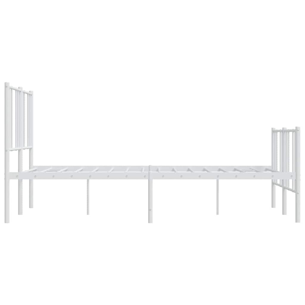 sengeramme med sengegavl og fodgærde 120x190 cm metal hvid