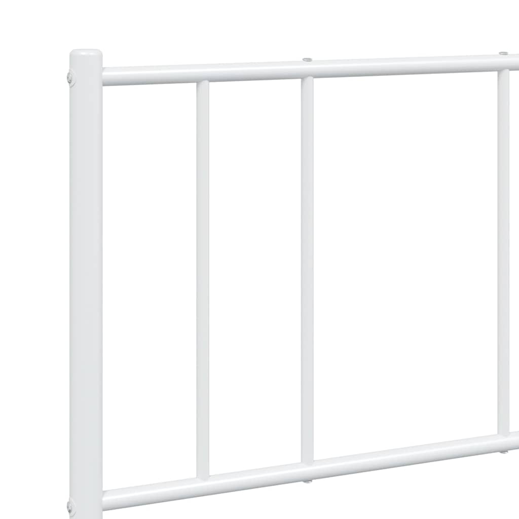 sengeramme med sengegavl og fodgærde 135x190 cm metal hvid