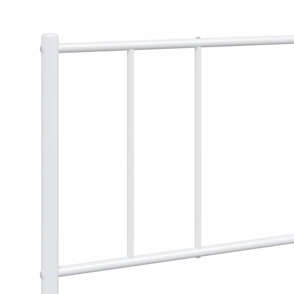 sengeramme med sengegavl og fodgærde 183x213 cm metal hvid