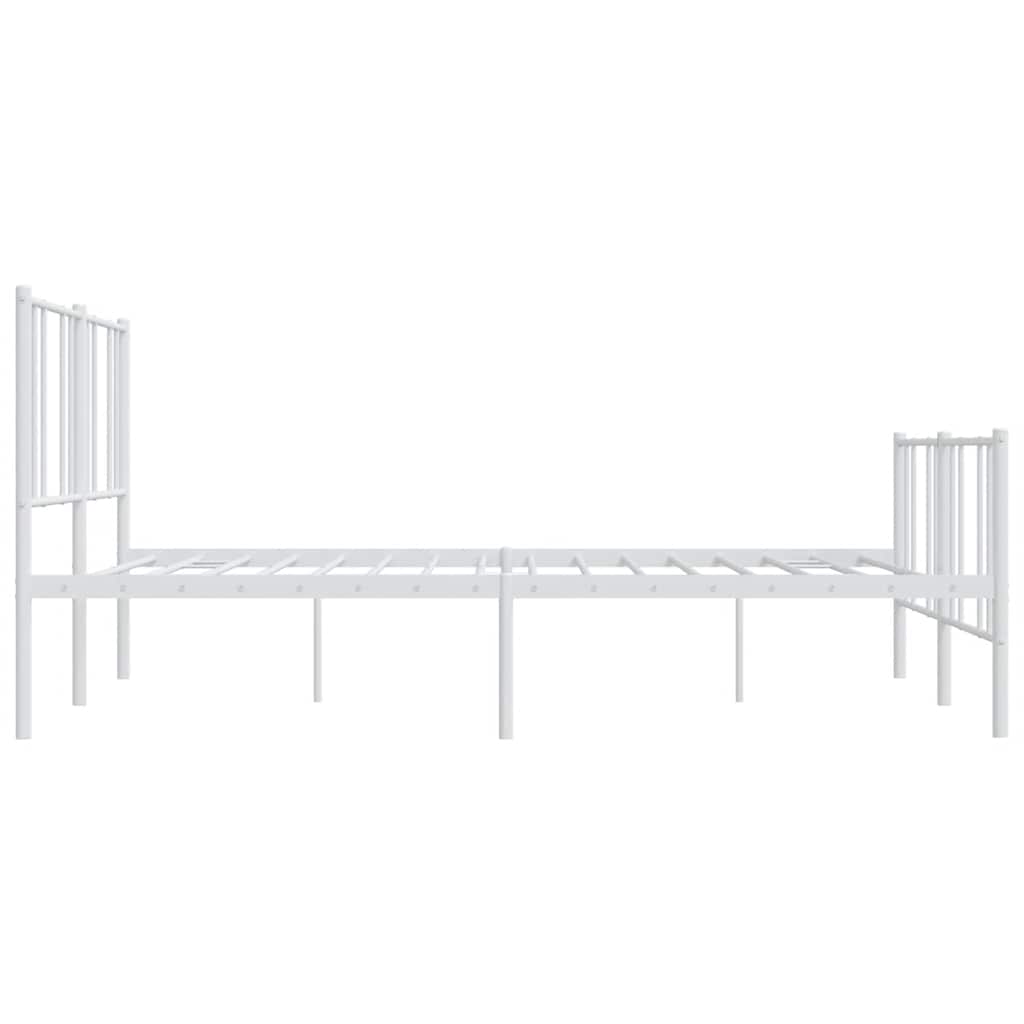 sengeramme med sengegavl og fodgærde 193x203 cm metal hvid