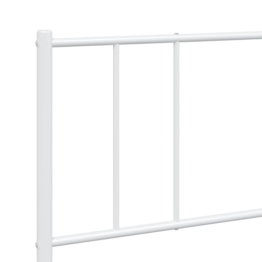 sengeramme med sengegavl og fodgærde 193x203 cm metal hvid