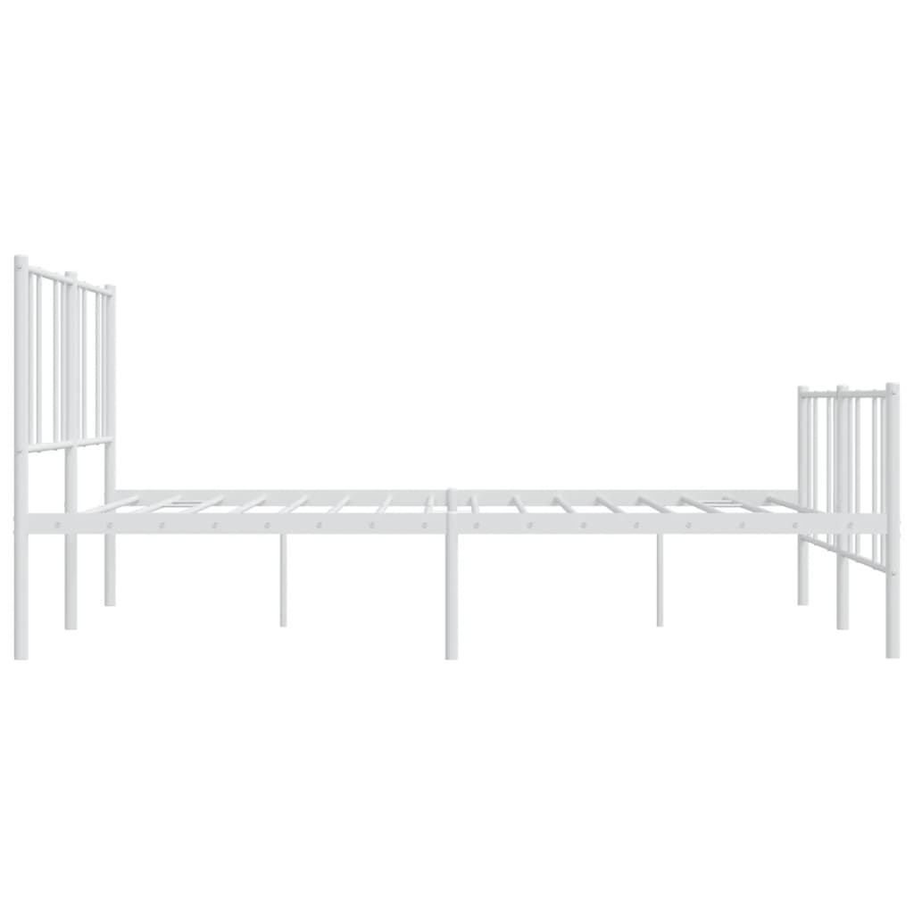 sengeramme med sengegavl og fodgærde 200x200 cm metal hvid