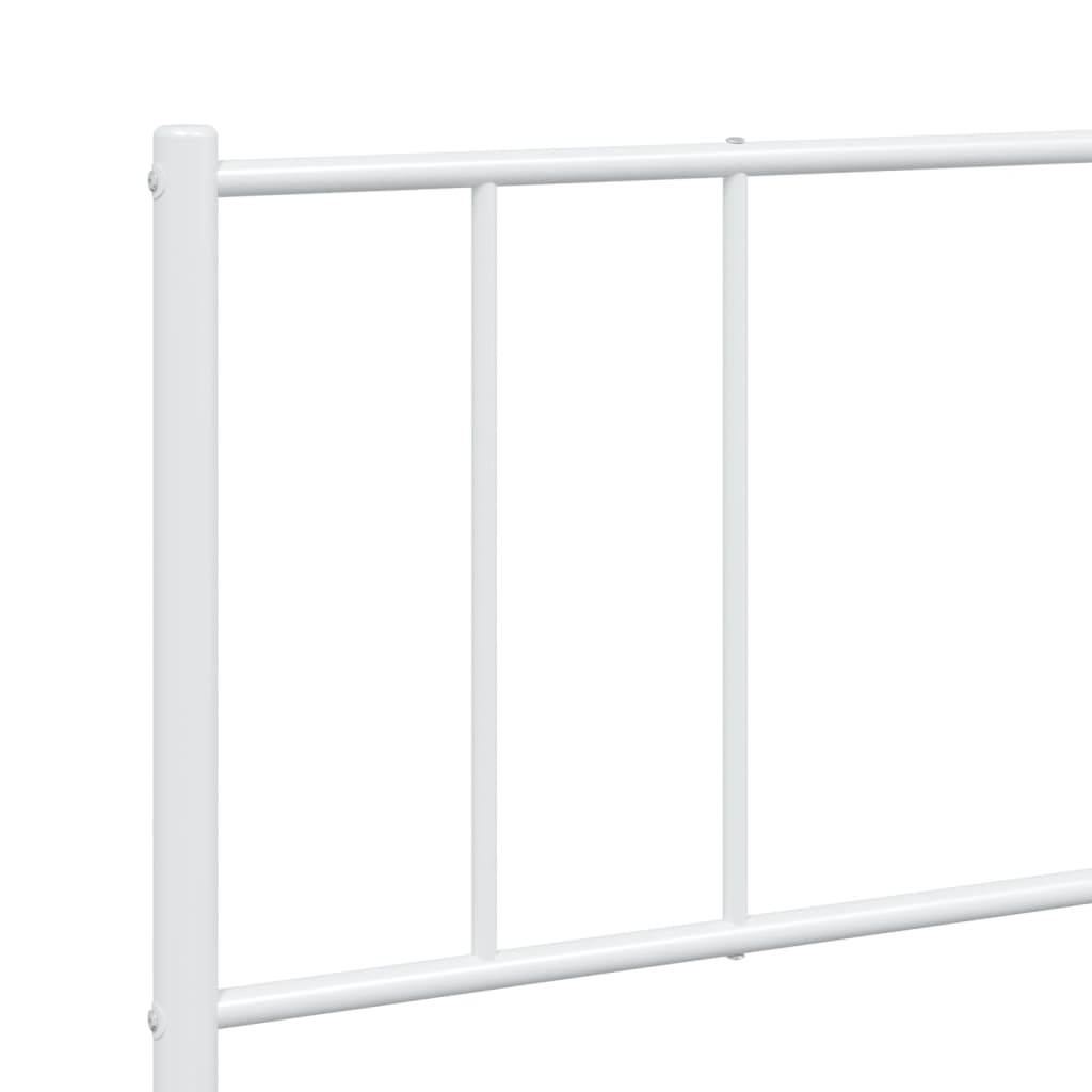 sengeramme med sengegavl og fodgærde 200x200 cm metal hvid