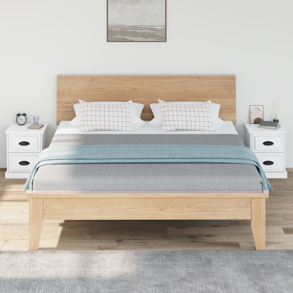 sengeborde 2 stk. 39x39x47,5 cm konstrueret træ hvid