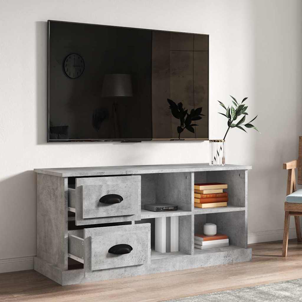 tv-bord 102x35,5x47,5 cm konstrueret træ betongrå