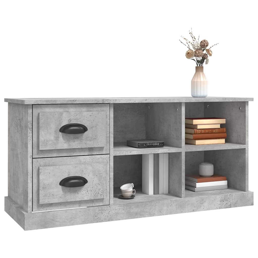 tv-bord 102x35,5x47,5 cm konstrueret træ betongrå