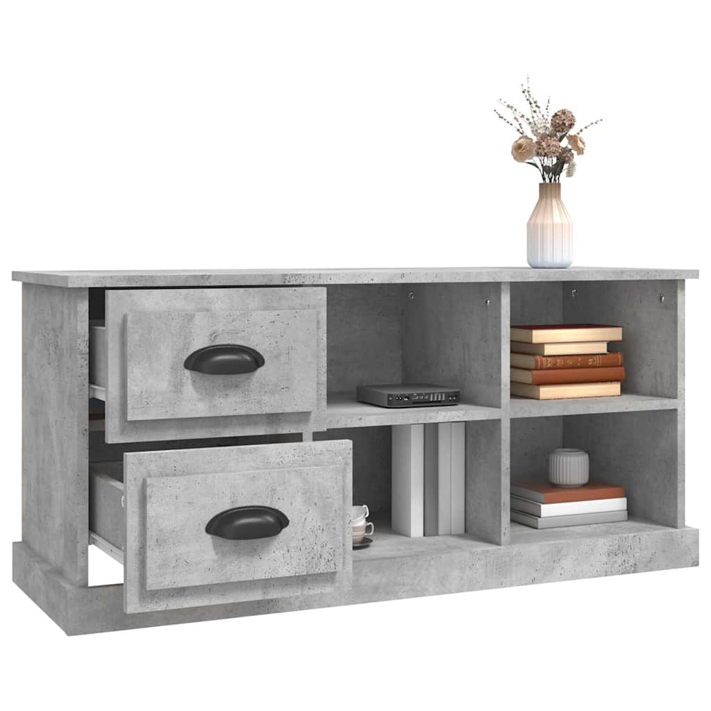 tv-bord 102x35,5x47,5 cm konstrueret træ betongrå
