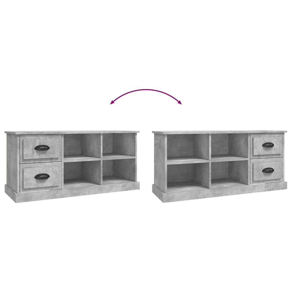tv-bord 102x35,5x47,5 cm konstrueret træ betongrå