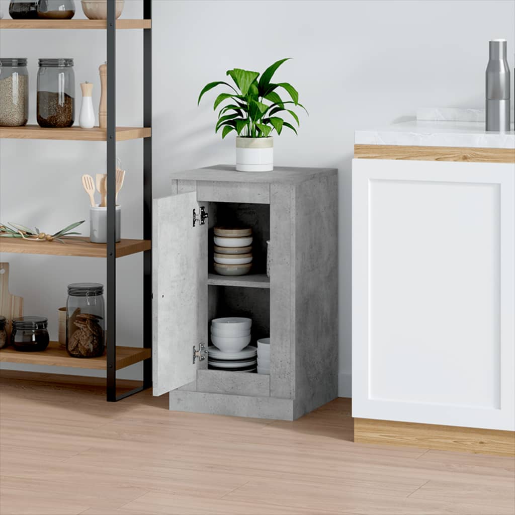 skænk 37,5x35,5x67,5 cm konstrueret træ betongrå