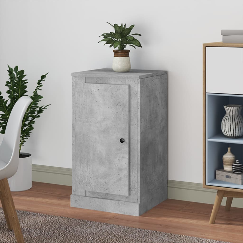 skænk 37,5x35,5x67,5 cm konstrueret træ betongrå