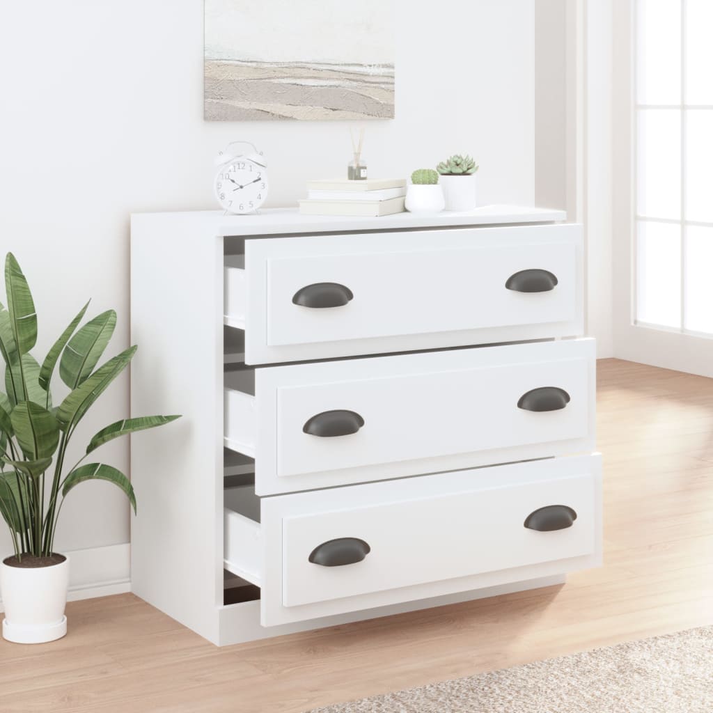 skænk 70x35,5x67,5 cm konstrueret træ hvid