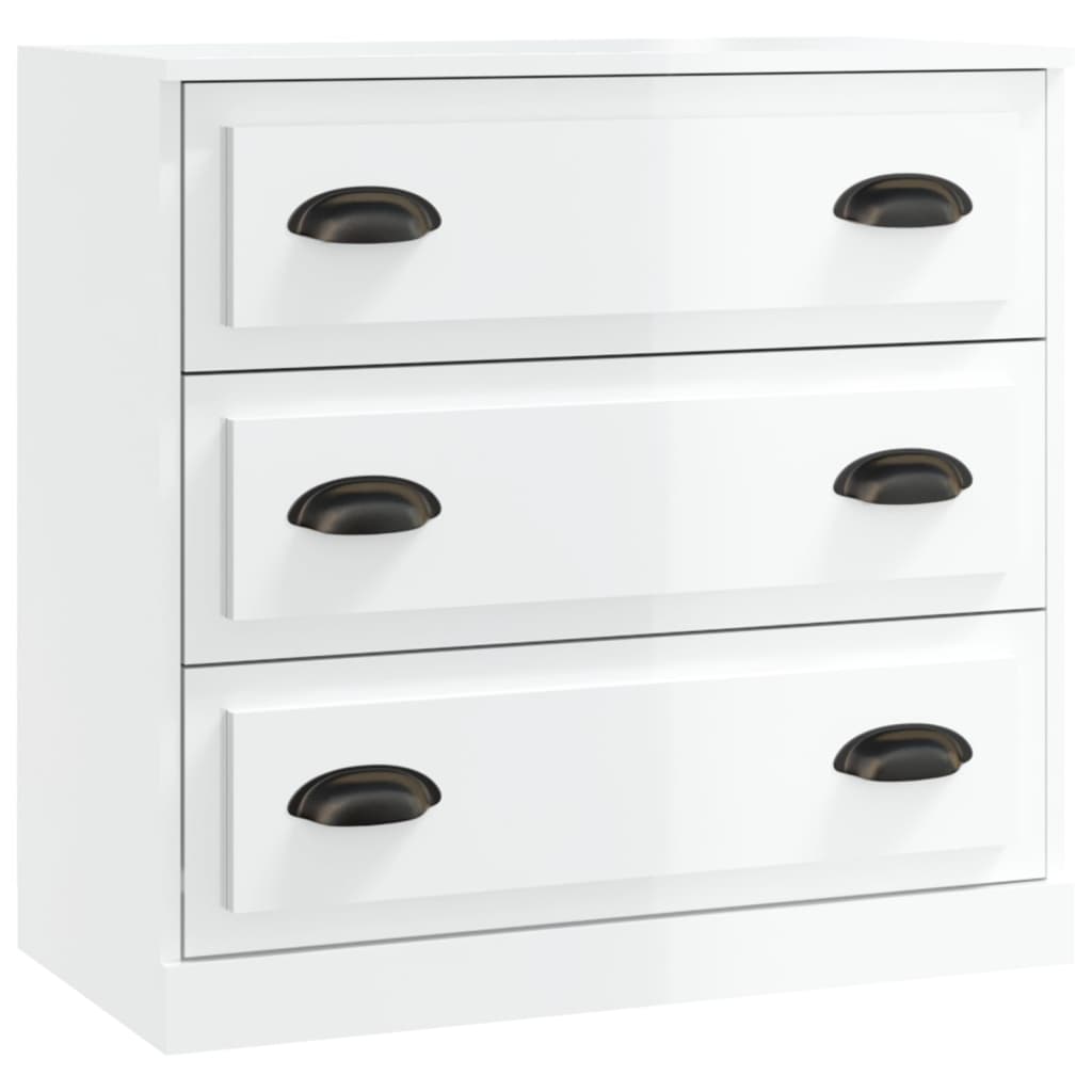 skænk 70x35,5x67,5 cm konstrueret træ hvid højglans