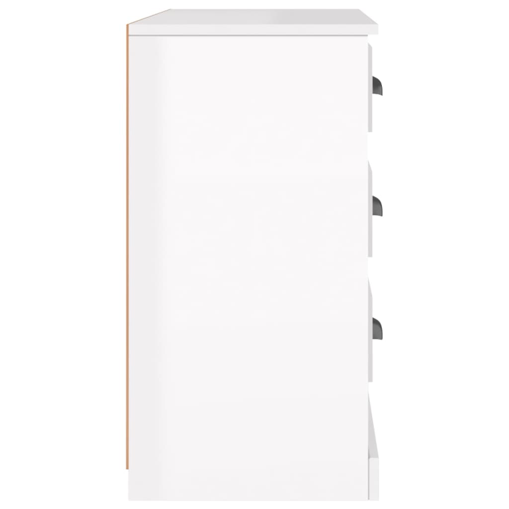 skænk 104,5x35,5x67,5 cm konstrueret træ hvid højglans