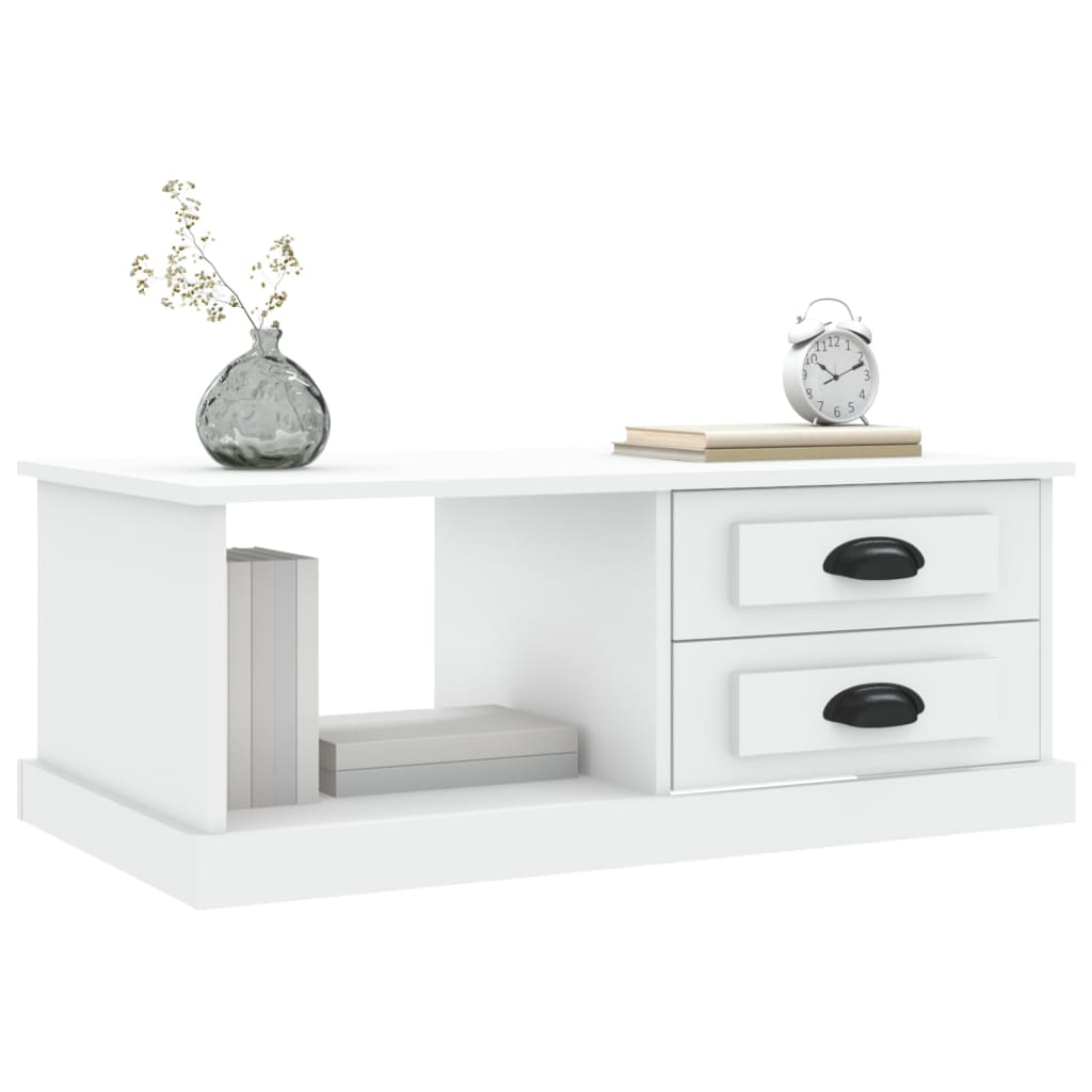 sofabord 90x50x35 cm konstrueret træ hvid