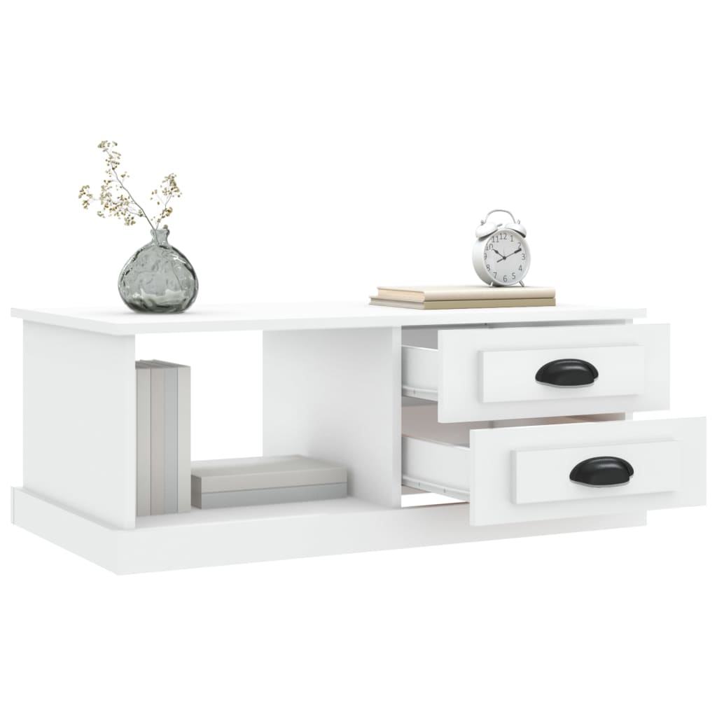 sofabord 90x50x35 cm konstrueret træ hvid