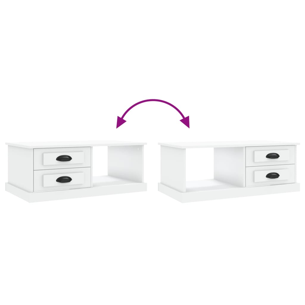 sofabord 90x50x35 cm konstrueret træ hvid