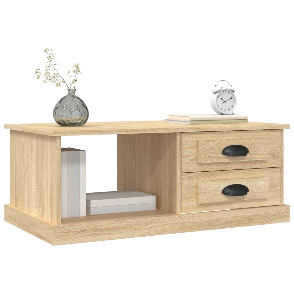 sofabord 90x50x35 cm konstrueret træ sonoma-eg