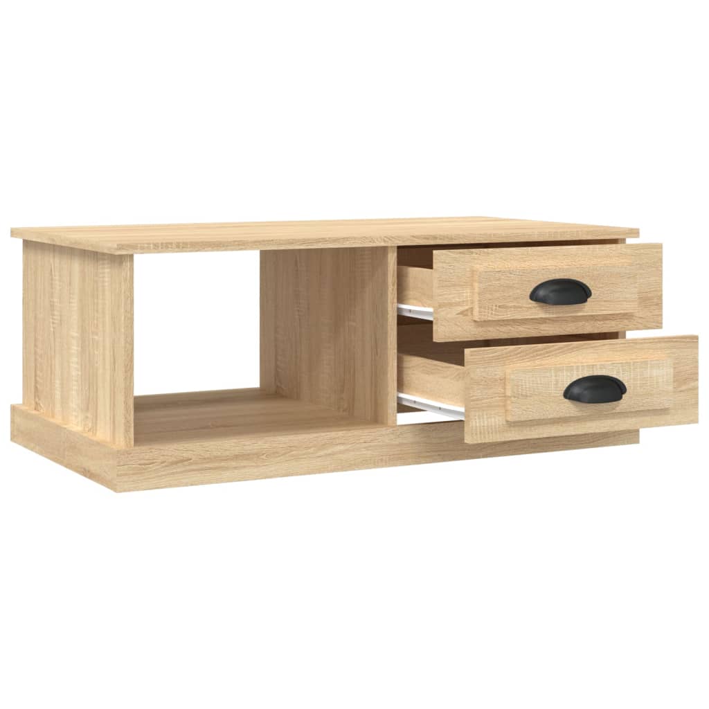 sofabord 90x50x35 cm konstrueret træ sonoma-eg