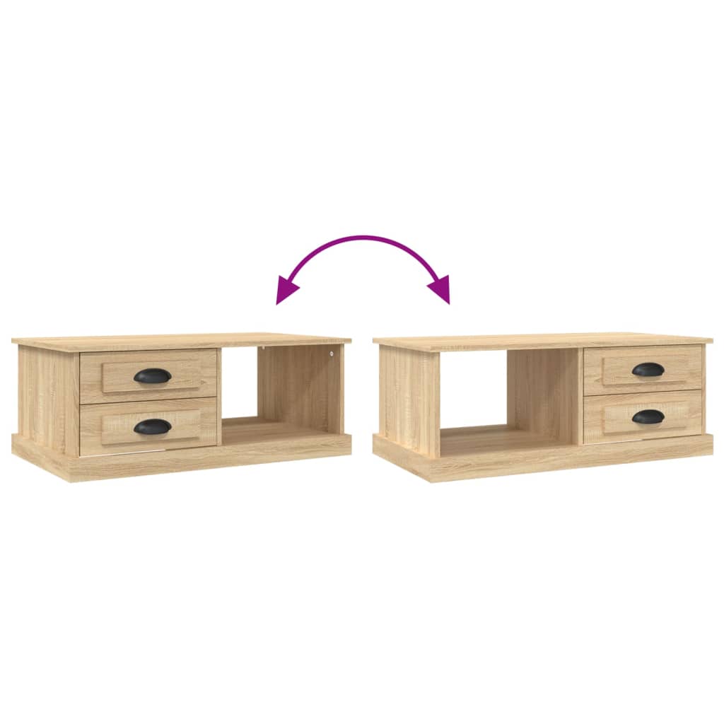 sofabord 90x50x35 cm konstrueret træ sonoma-eg